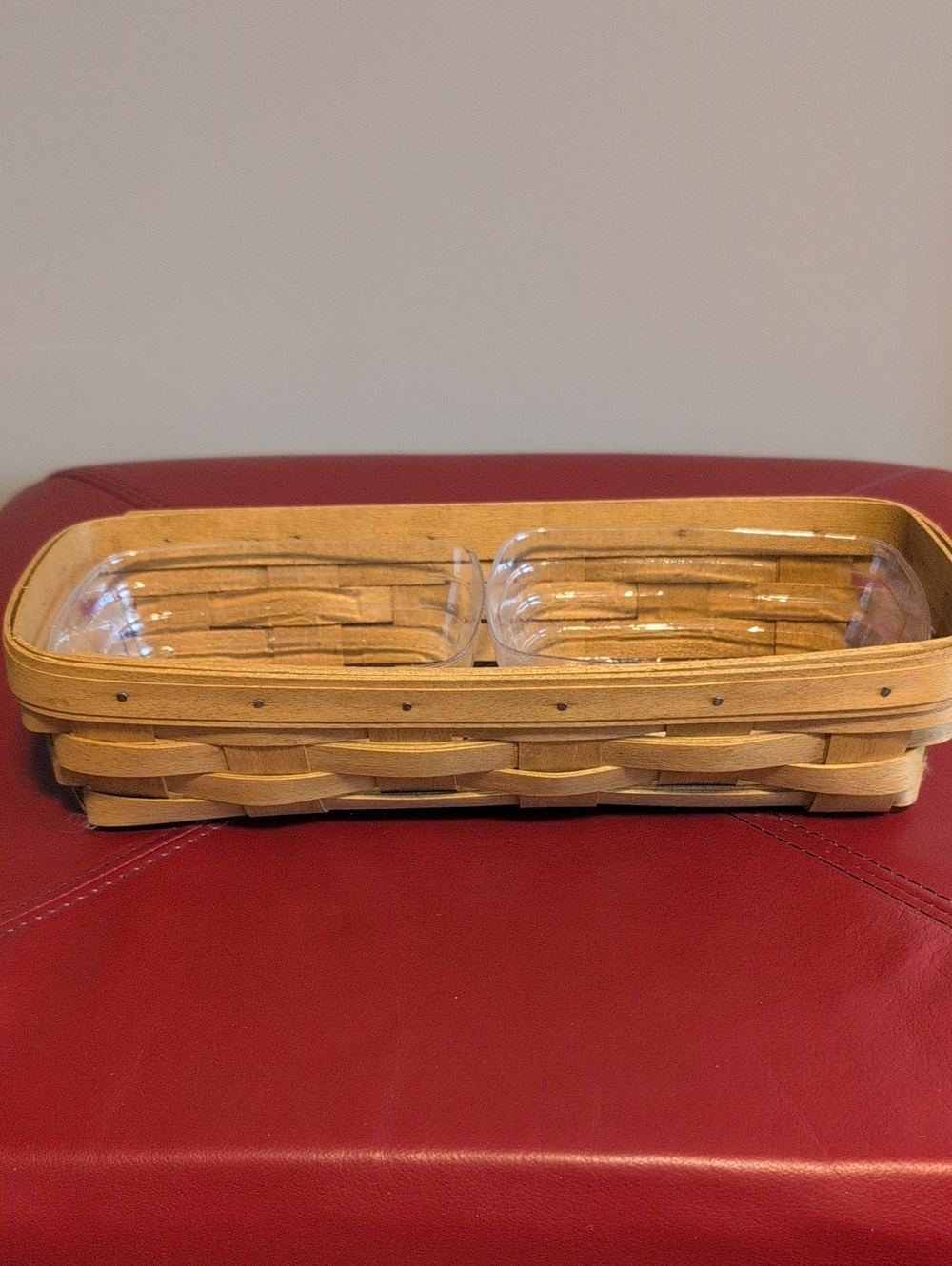 Vintage Longaberger Cracker Basket with Two Plastic Dividers